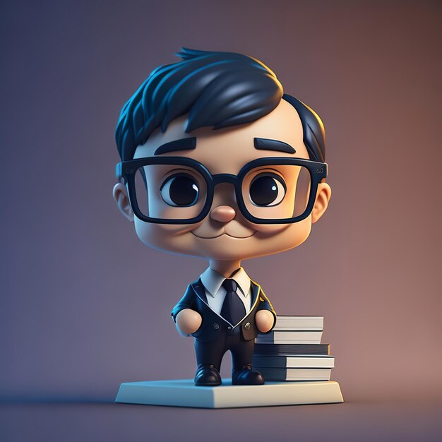 Un personaje de dibujos animados con gafas y una corbata que dice "Soy profesor"