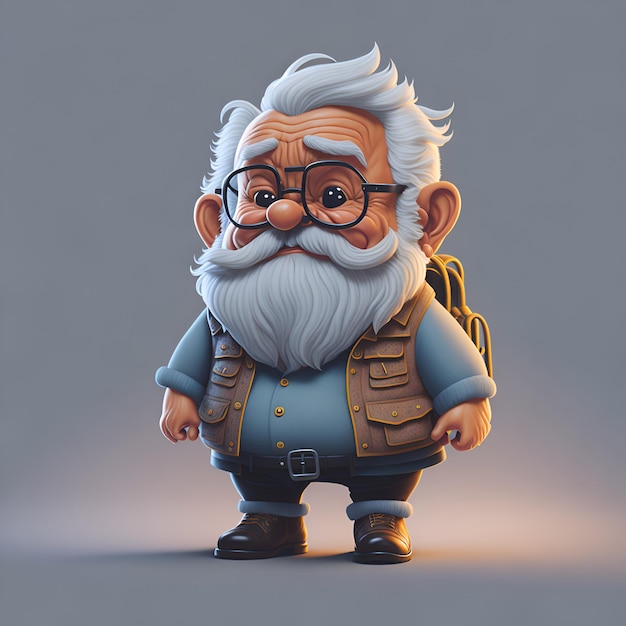 Un personaje de dibujos animados con gafas y mochila.