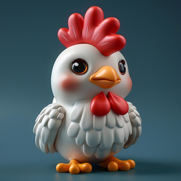 Personaje de dibujos animados de gallina en 3D