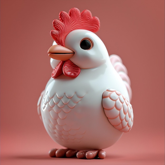 Personaje de dibujos animados de gallina en 3D