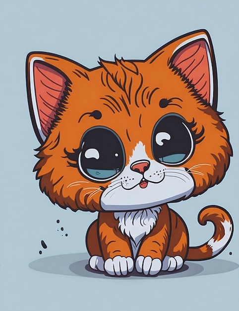 El personaje de dibujos animados del gato lindo