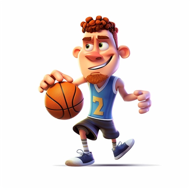 personaje de dibujos animados de jugador de baloncesto