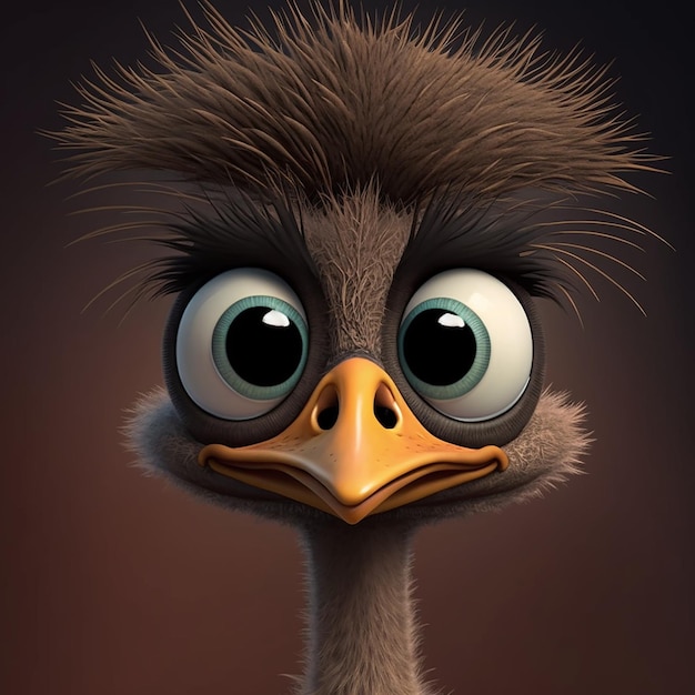 Personaje de dibujos animados lindo Emu