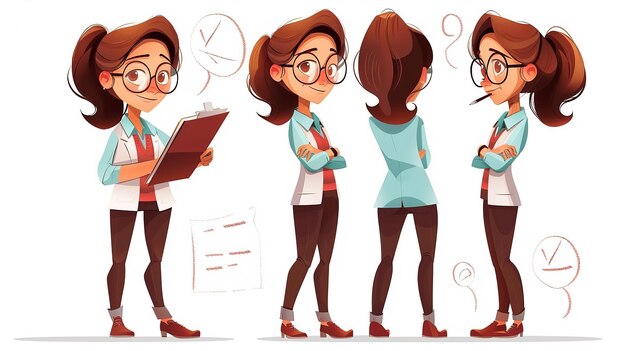 Personaje de dibujos animados de maestra