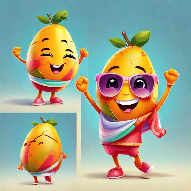 Personaje de dibujos animados de Mango generado por IA