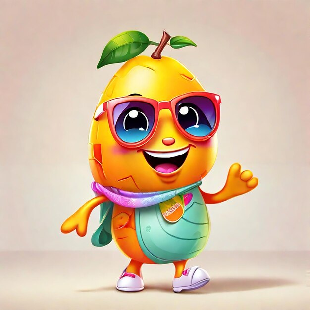 Foto personaje de dibujos animados de mango generado por ia