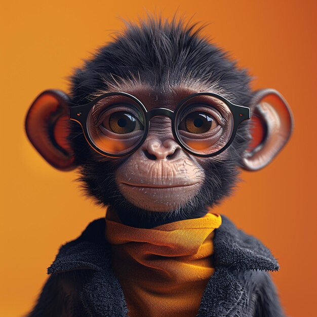 Personaje de dibujos animados de mono en 3D