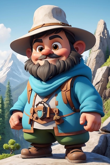 Personaje de dibujos animados de montaña