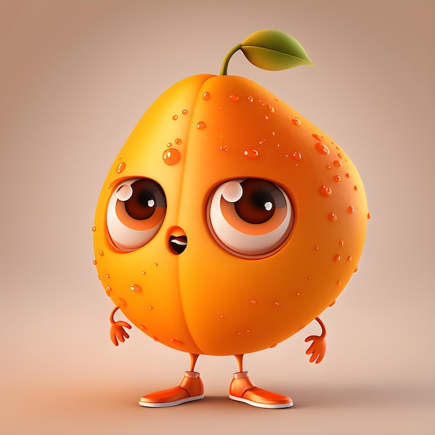 Personaje de dibujos animados de naranja