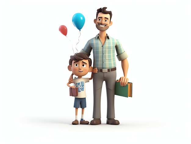 Un personaje de dibujos animados con un niño con una camiseta que dice "no camines" sobre ella