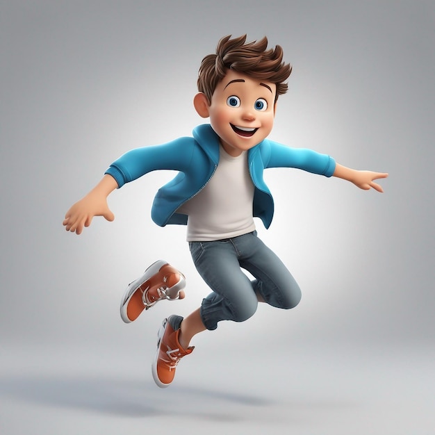 Personaje de dibujos animados de niño saltador generado por IA