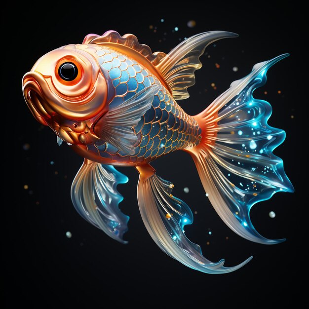 Un personaje de dibujos animados de peces generativo ai