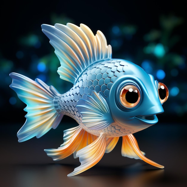 Un personaje de dibujos animados de peces generativo ai