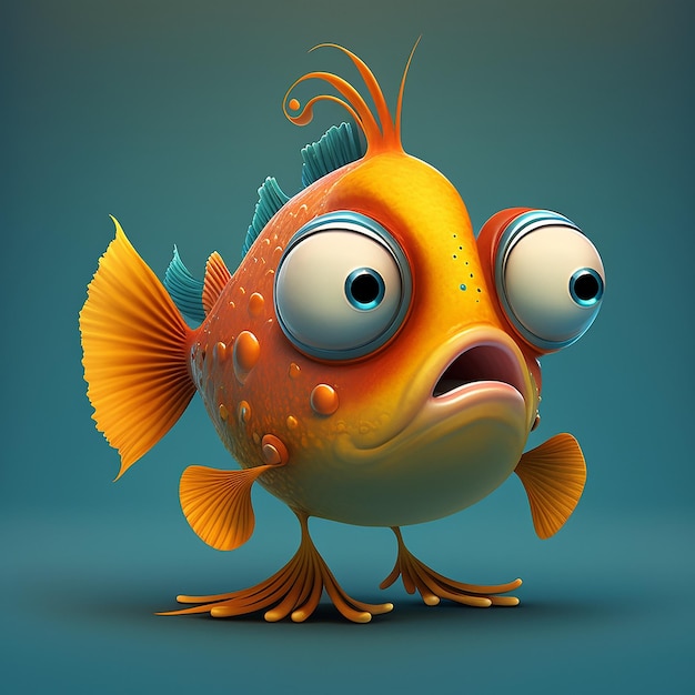 Personaje de dibujos animados de pescado