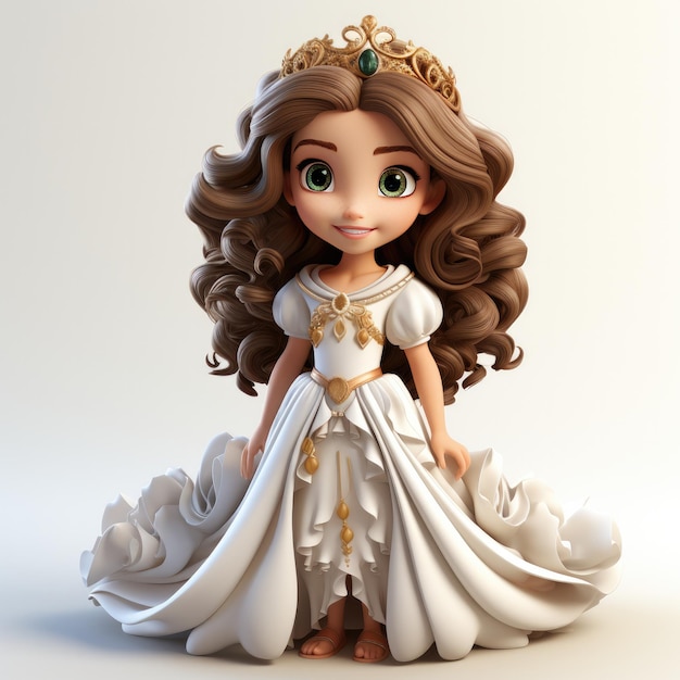 Personaje de dibujos animados de princesa aislado