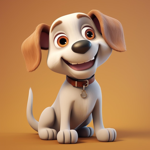 Personaje de dibujos animados renderizado en 3D de un perro lindo