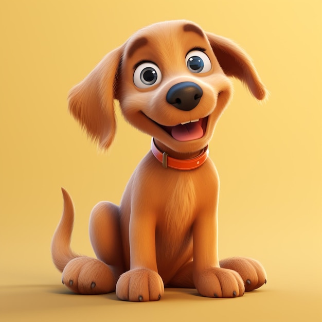 Personaje de dibujos animados renderizado en 3D de un perro lindo