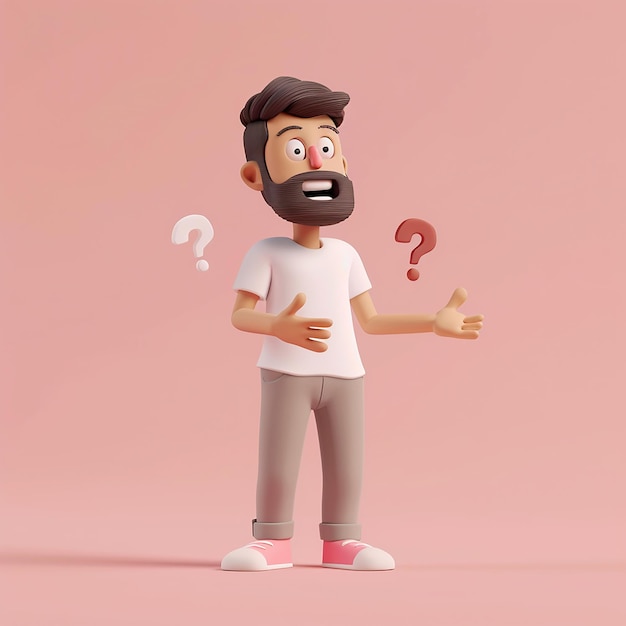 un personaje de dibujos animados con un signo de pregunta en la cara