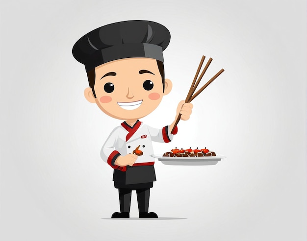 un personaje de dibujos animados sosteniendo un plato de comida