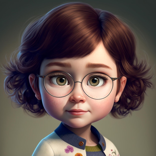 Un personaje de dibujos animados con un suéter blanco y lentes que dice 'el secreto es una niña'