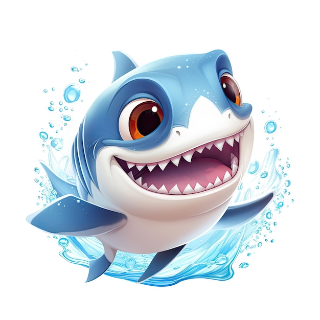 Personaje de dibujos animados de tiburón