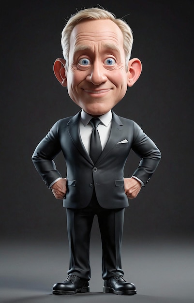 Foto un personaje de dibujos animados en traje y corbata