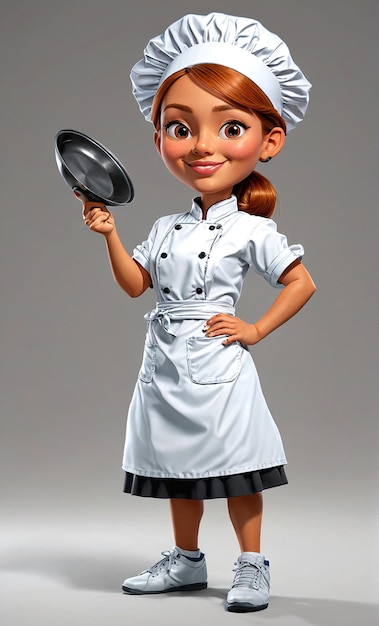 un personaje de dibujos animados en un uniforme de chef sosteniendo un magni