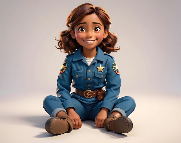 un personaje de dibujos animados en un uniforme de policía