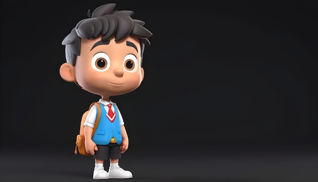 Foto el personaje estudiantil de dibujos animados en 3d ai