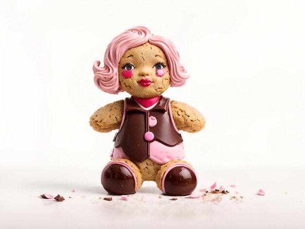 Foto un personaje femenino de galleta