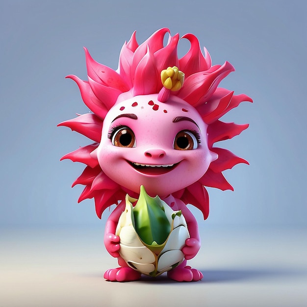 Personaje de la fruta del dragón en 3D