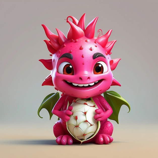 Personaje de la fruta del dragón en 3D