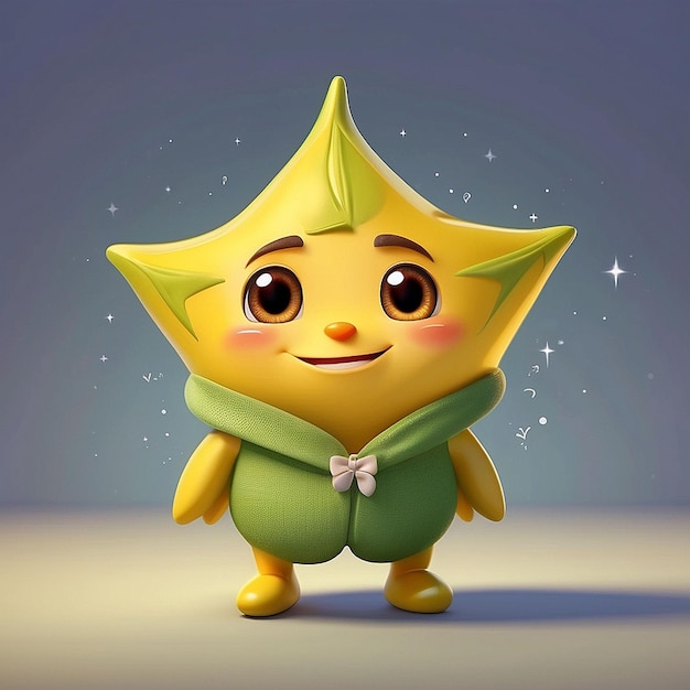 El personaje de la fruta de la estrella 3D