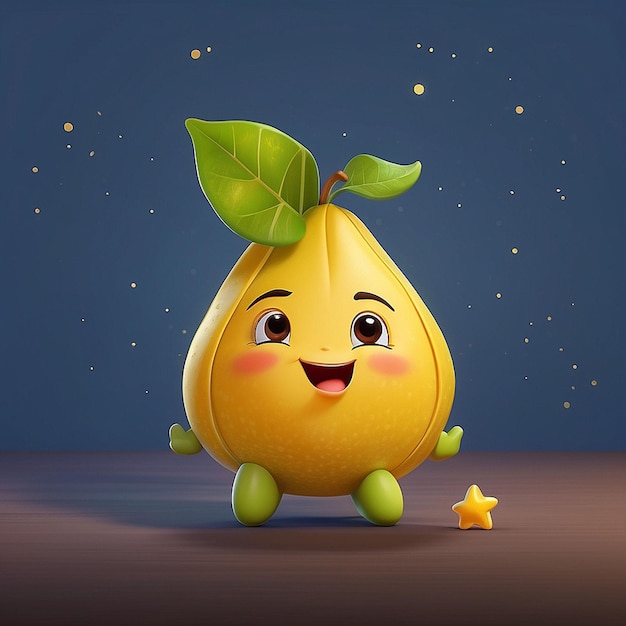 El personaje de la fruta de la estrella 3D