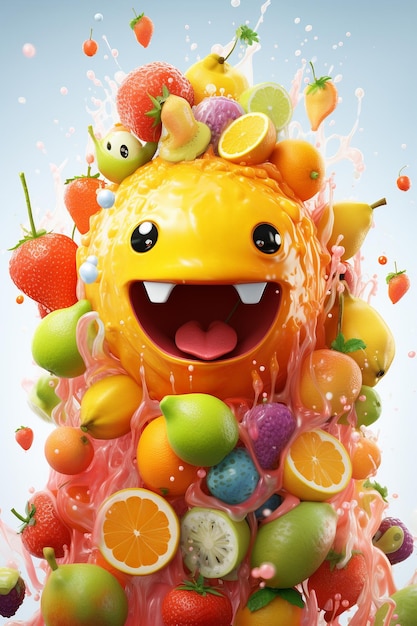 personaje de fruta fresca