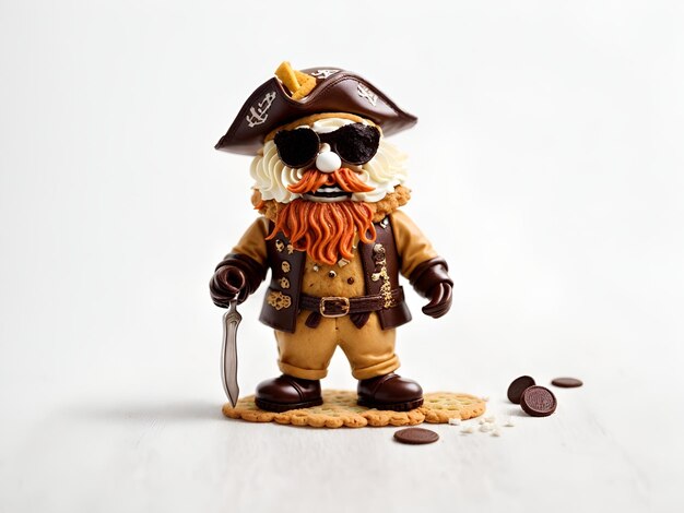 Foto un personaje de galleta pirata