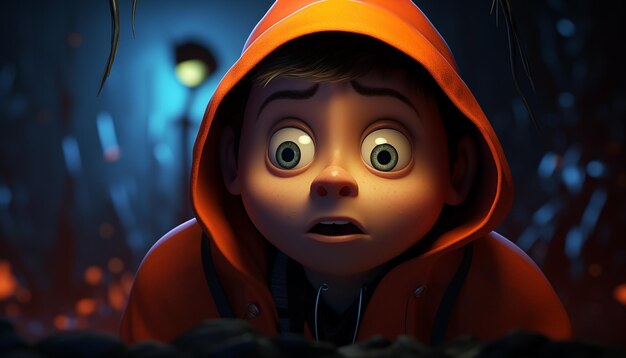 Un personaje de Halloween como un personaje de Pixar Detalle épico Cinematográfico