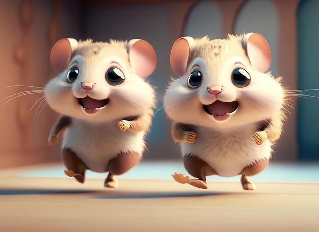 El personaje de Hamster 3D con una sonrisa linda