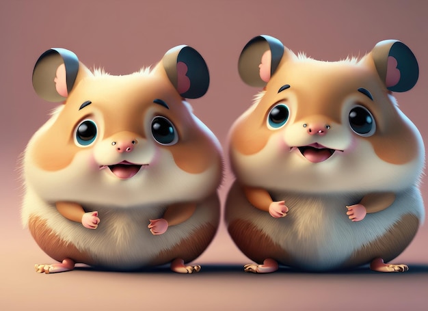 Foto el personaje de hamster 3d con una sonrisa linda