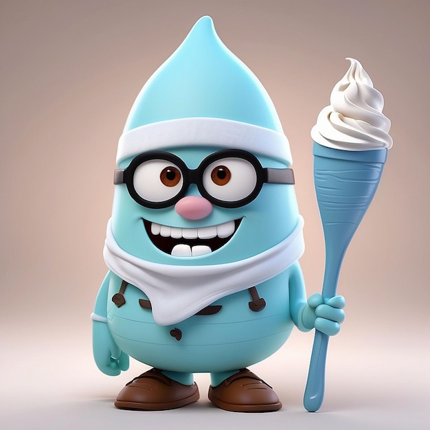 Personaje de helado en 3D