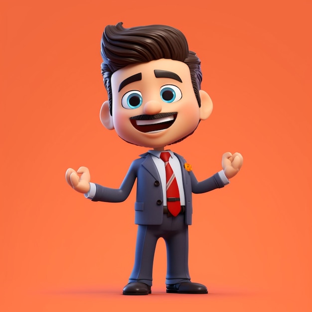 Personaje de hombre de negocios en 3D