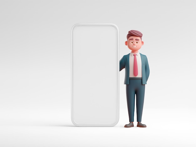 Personaje Hombre de negocios con teléfono