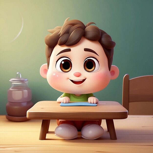 Foto un personaje infantil lindo en 3d