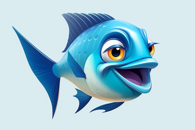 Personaje del juego de pez vela Ojos más grandes Dibujos animados Lindo Diversión