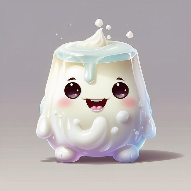 personaje de leche blanca lindo en 3D