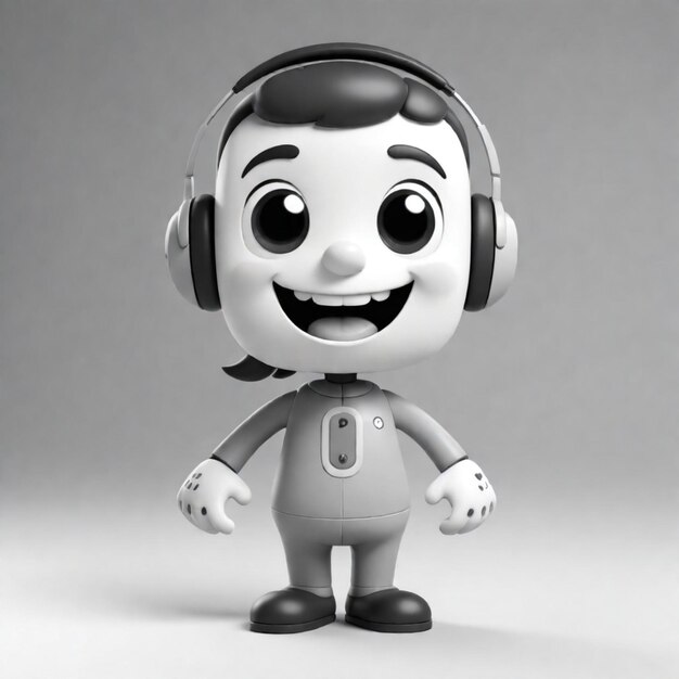 Foto un personaje de lego con auriculares y un fondo negro