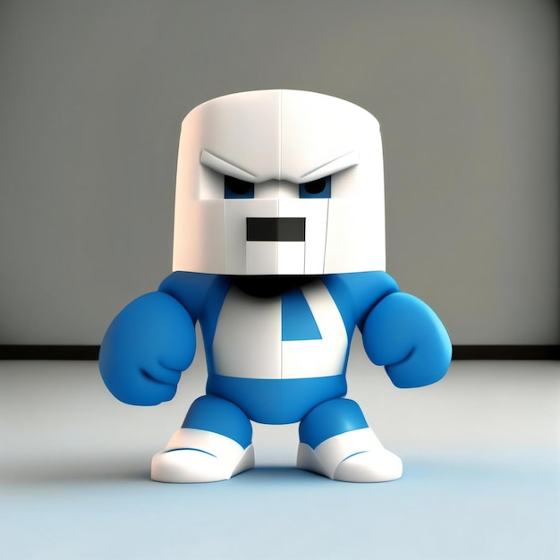 un personaje de lego con una camiseta azul y blanca que dice "11".