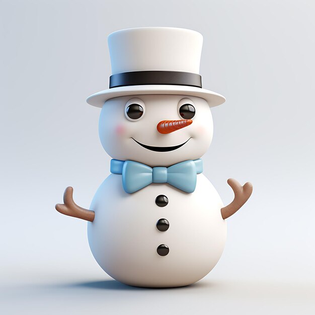El personaje de la mascota del muñeco de nieve 3D