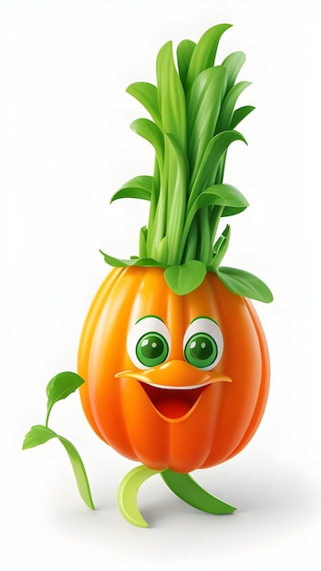 Foto personaje de mascota vegetal 3d fresco
