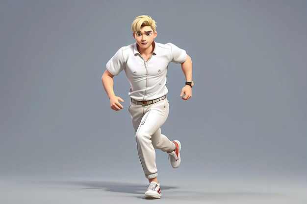 Personaje masculino en 3D corriendo solo